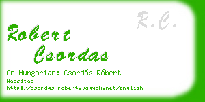 robert csordas business card